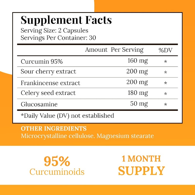 Curcumin 95% Glucosamin enthäl – Turmeric Curcumin Capsule Bewertung und Preis